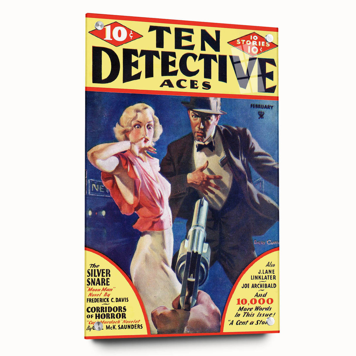 Vintage Magazine Cover Art - Ten Detective Aces The Silver Snare