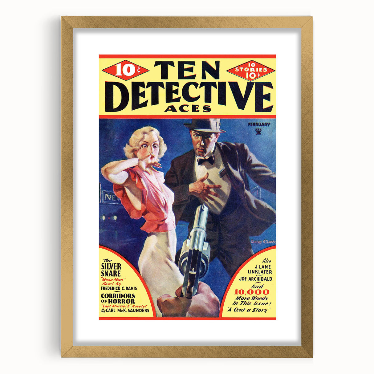 Vintage Magazine Cover Art - Ten Detective Aces The Silver Snare