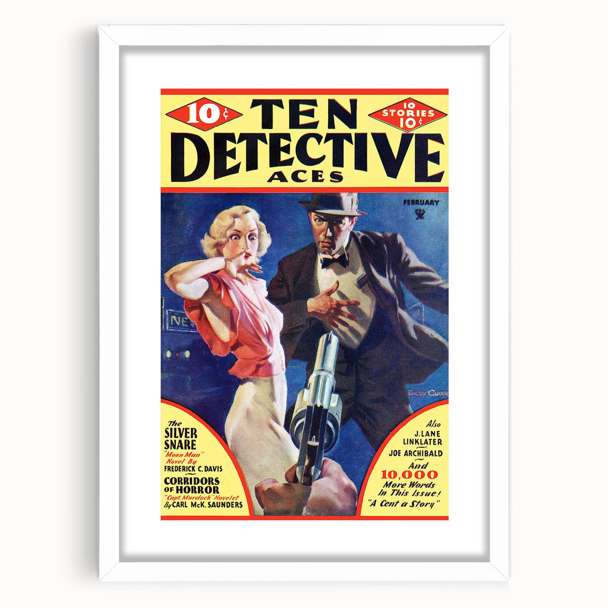 Vintage Magazine Cover Art - Ten Detective Aces The Silver Snare