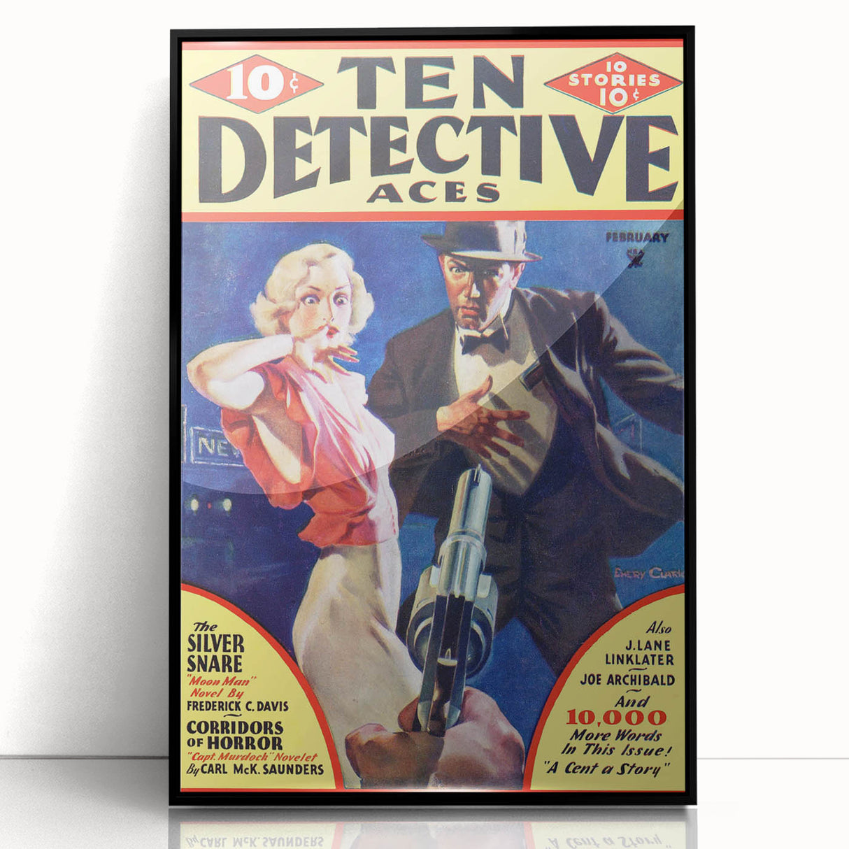 Vintage Magazine Cover Art - Ten Detective Aces The Silver Snare