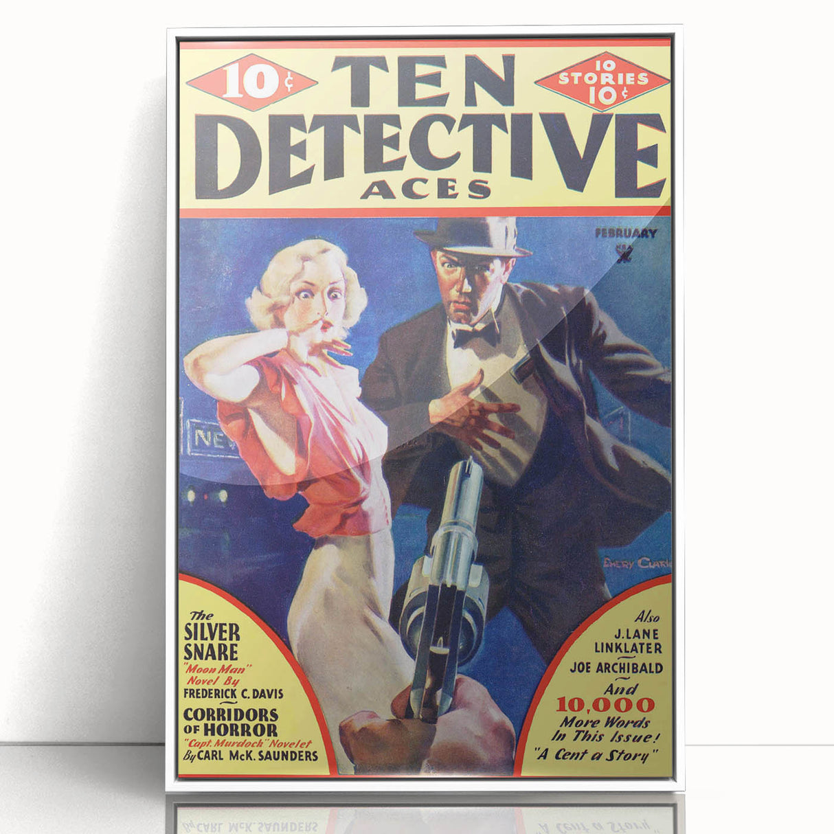 Vintage Magazine Cover Art - Ten Detective Aces The Silver Snare