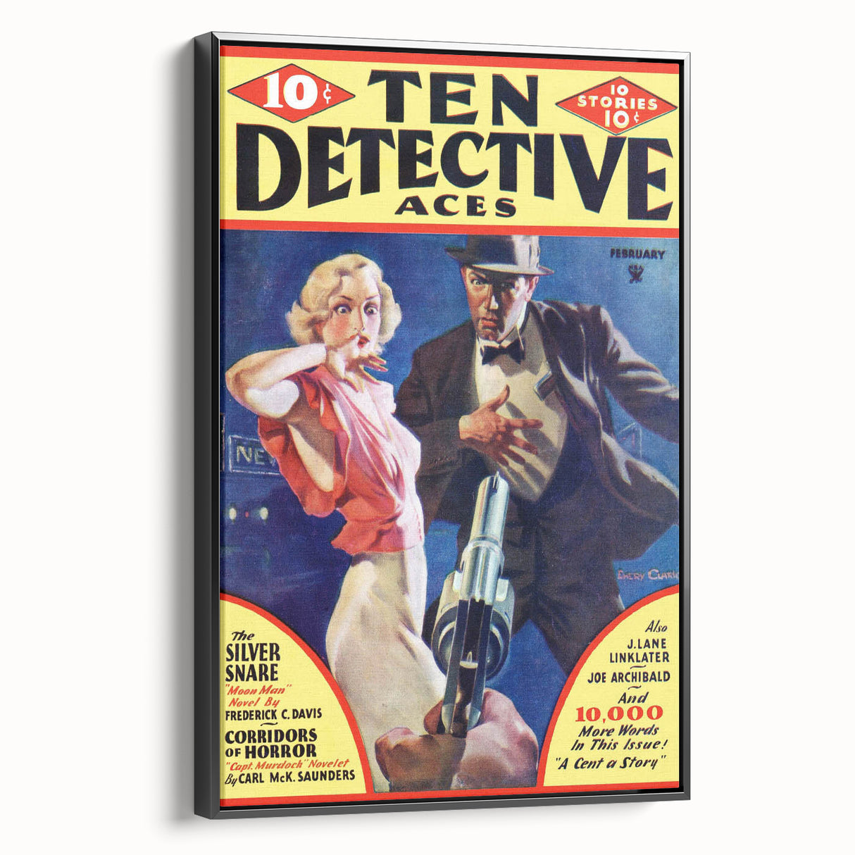 Vintage Magazine Cover Art - Ten Detective Aces The Silver Snare