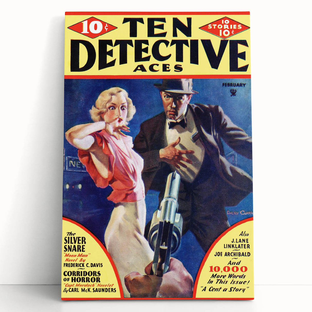 Vintage Magazine Cover Art - Ten Detective Aces The Silver Snare