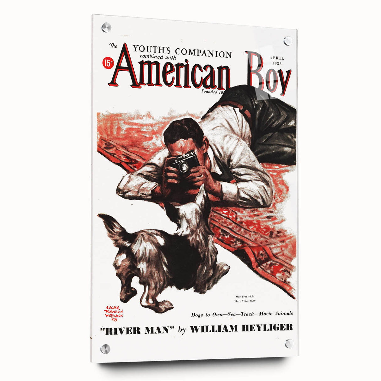 Vintage Magazine Cover Art - American Boy River Man April 1938