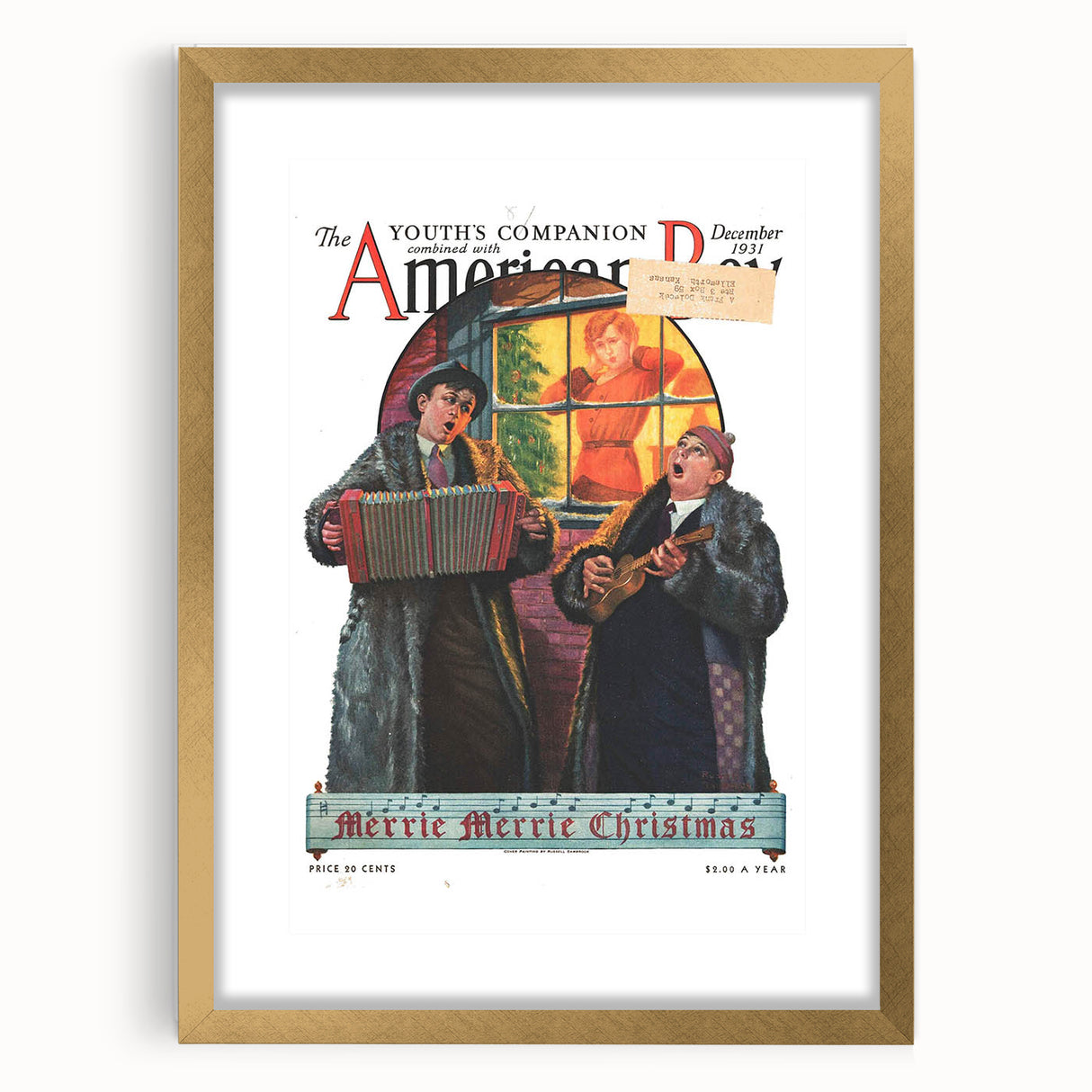 Vintage Magazine Cover Art - American Boy December 1931 Merrie Christmas