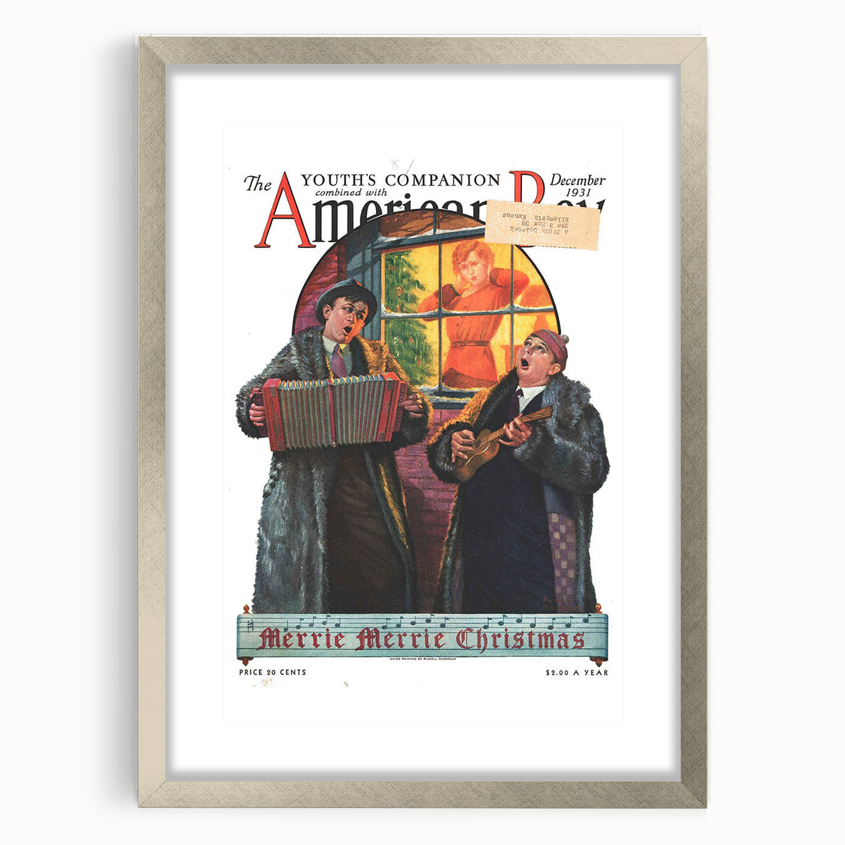 Vintage Magazine Cover Art - American Boy December 1931 Merrie Christmas