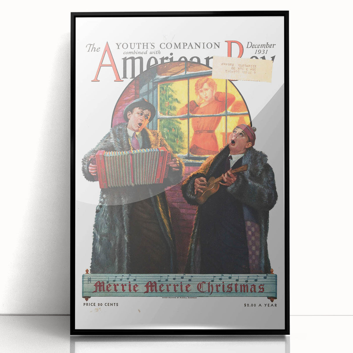 Vintage Magazine Cover Art - American Boy December 1931 Merrie Christmas