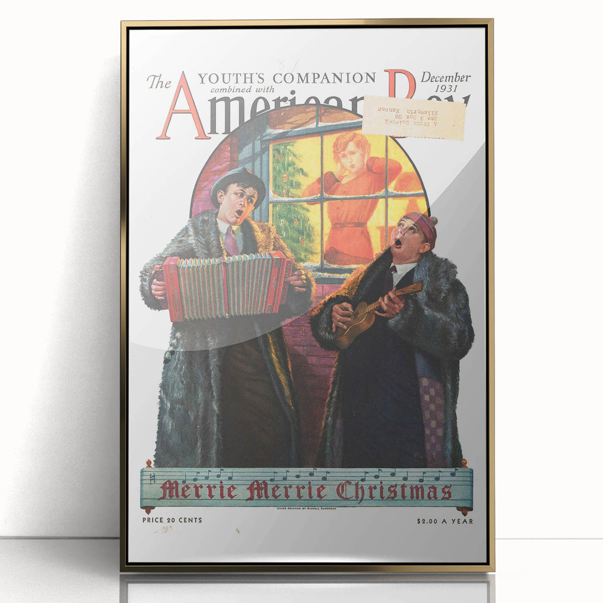 Vintage Magazine Cover Art - American Boy December 1931 Merrie Christmas