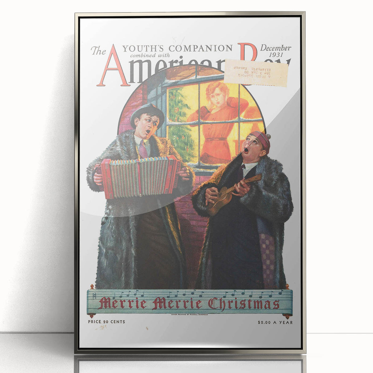 Vintage Magazine Cover Art - American Boy December 1931 Merrie Christmas