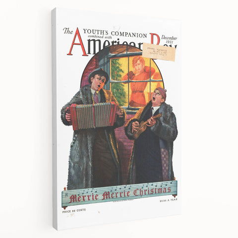 Vintage Magazine Cover Art - American Boy December 1931 Merrie Christmas