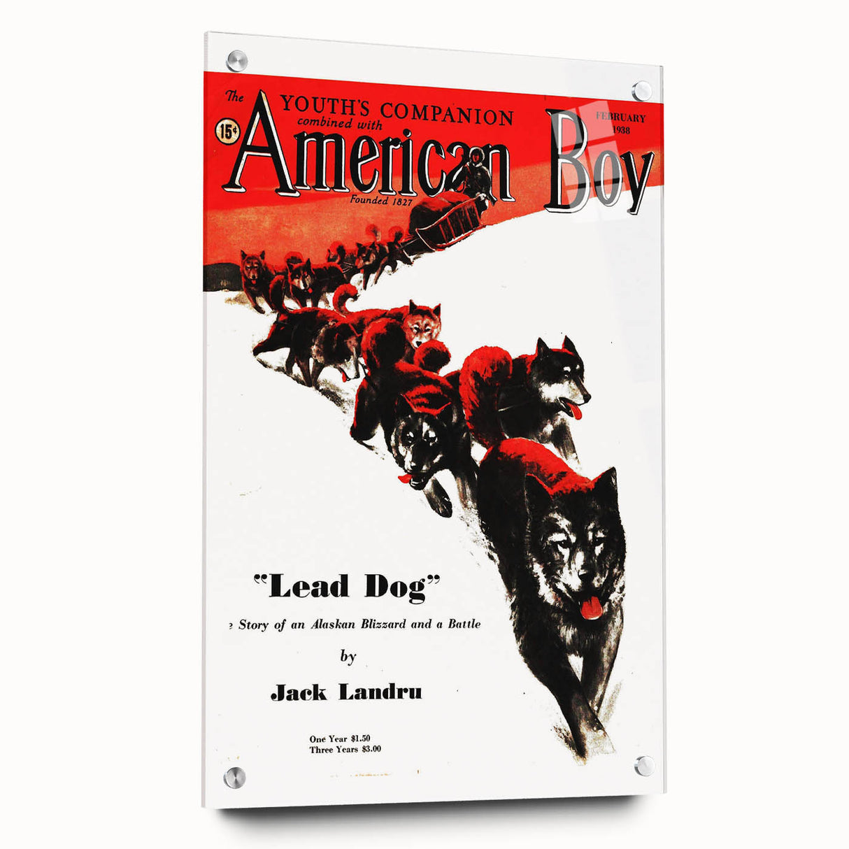 Vintage Magazine Cover Art - American Boy February 1938 Lead Dog