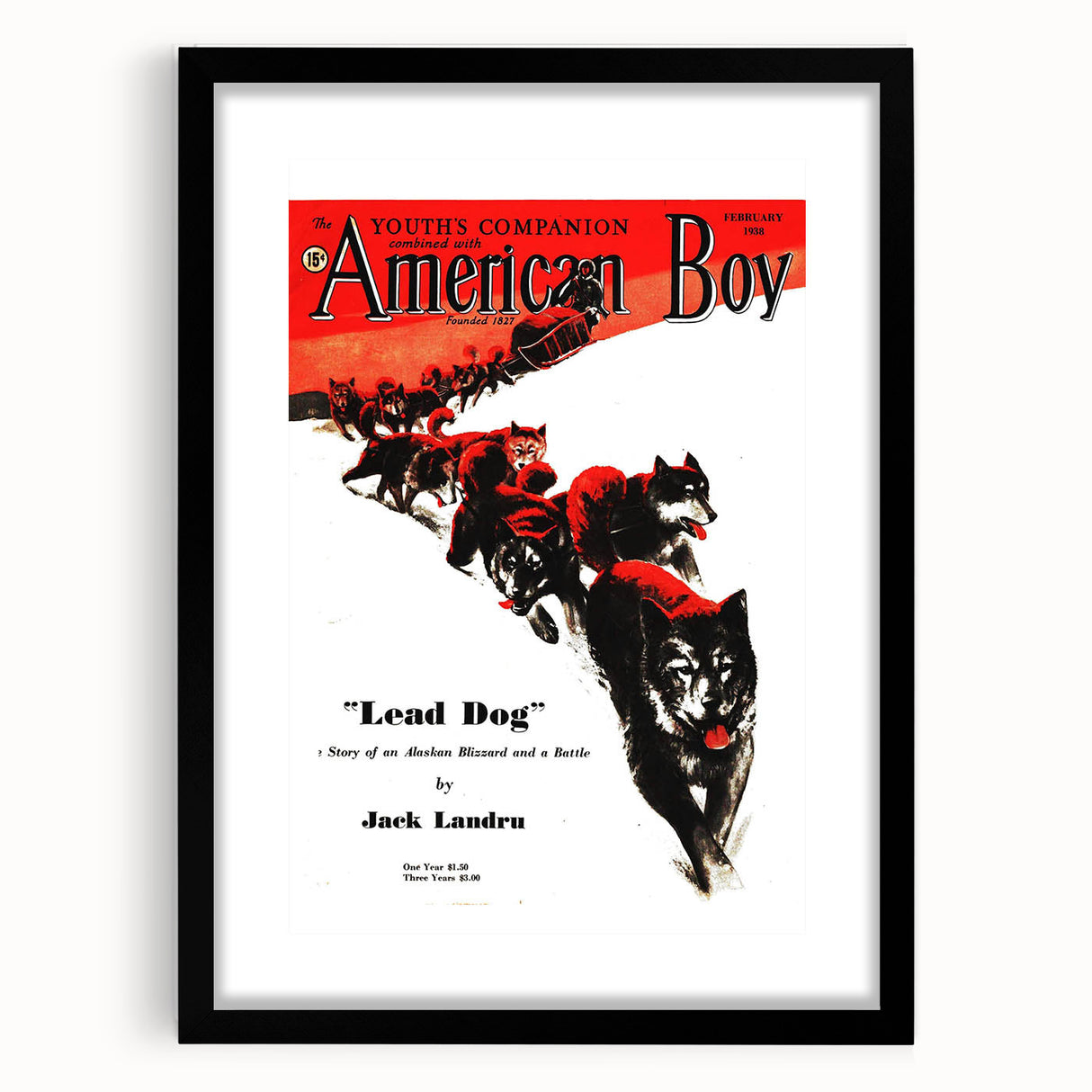 Vintage Magazine Cover Art - American Boy February 1938 Lead Dog