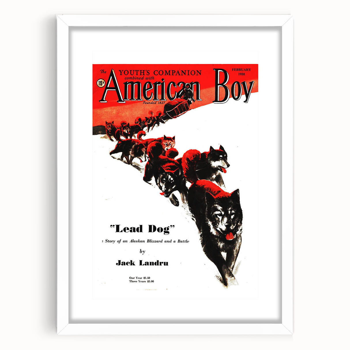 Vintage Magazine Cover Art - American Boy February 1938 Lead Dog