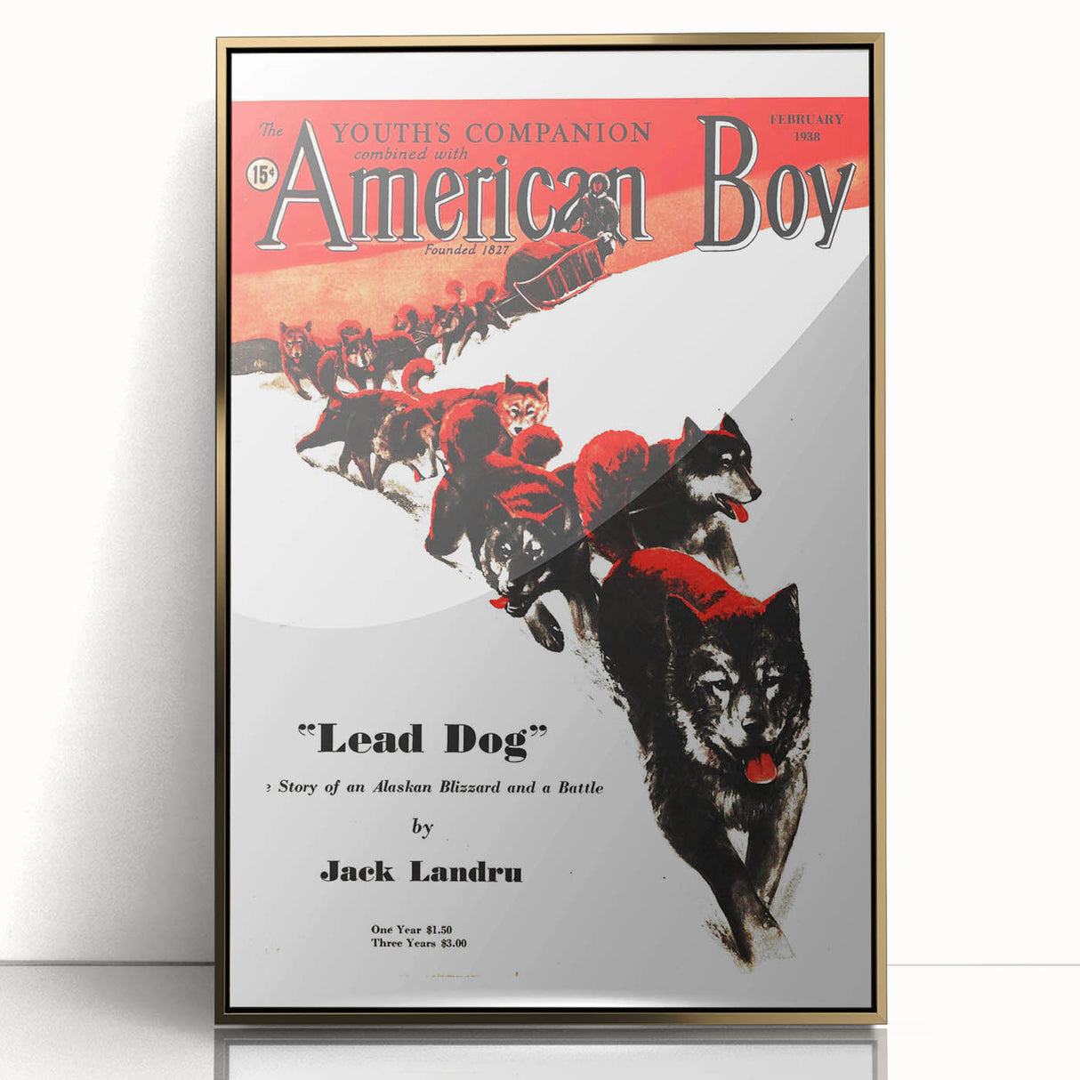 Vintage Magazine Cover Art - American Boy February 1938 Lead Dog