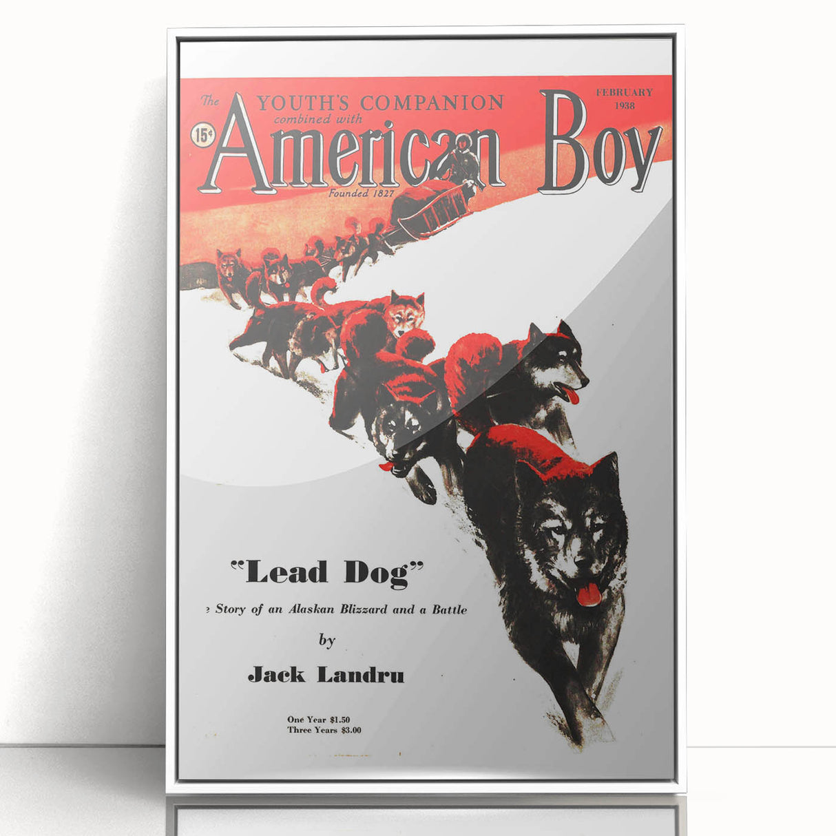 Vintage Magazine Cover Art - American Boy February 1938 Lead Dog