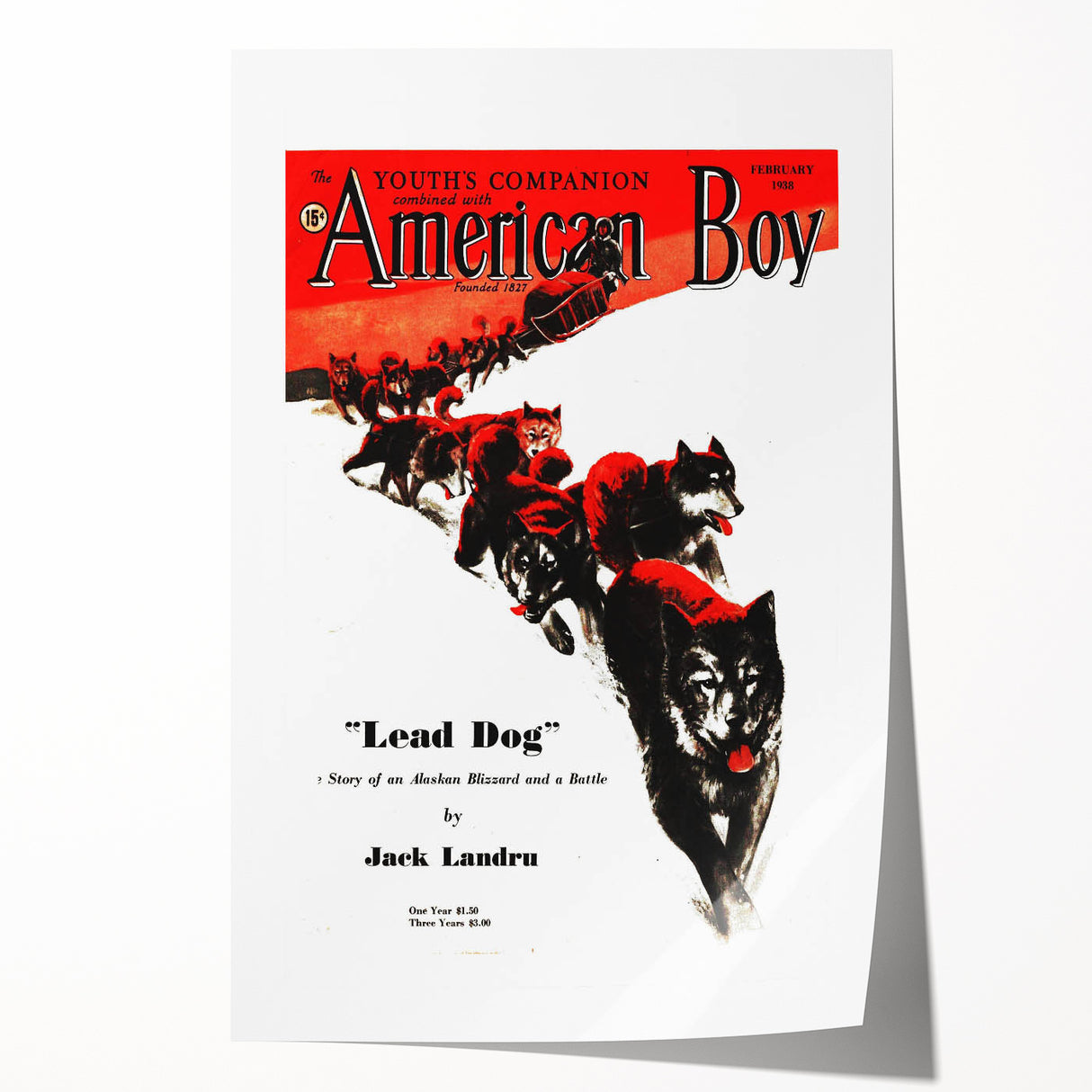 Vintage Magazine Cover Art - American Boy February 1938 Lead Dog
