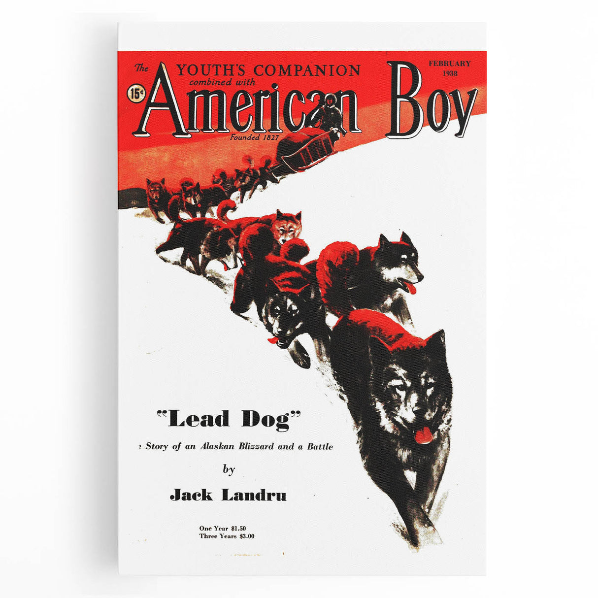 Vintage Magazine Cover Art - American Boy February 1938 Lead Dog