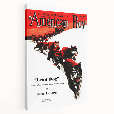 Vintage Magazine Cover Art - American Boy February 1938 Lead Dog