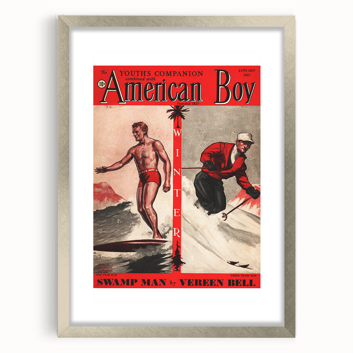 Vintage Magazine Cover Art - American Boy January 1937 Swamp Man