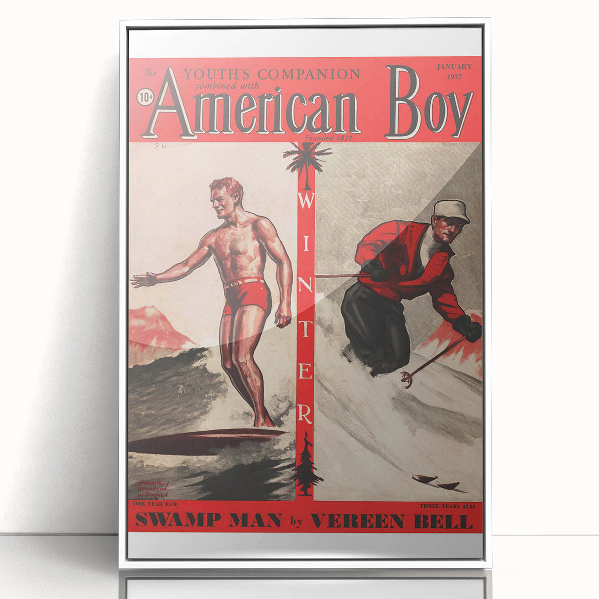 Vintage Magazine Cover Art - American Boy January 1937 Swamp Man