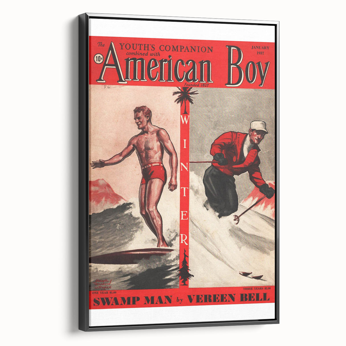 Vintage Magazine Cover Art - American Boy January 1937 Swamp Man