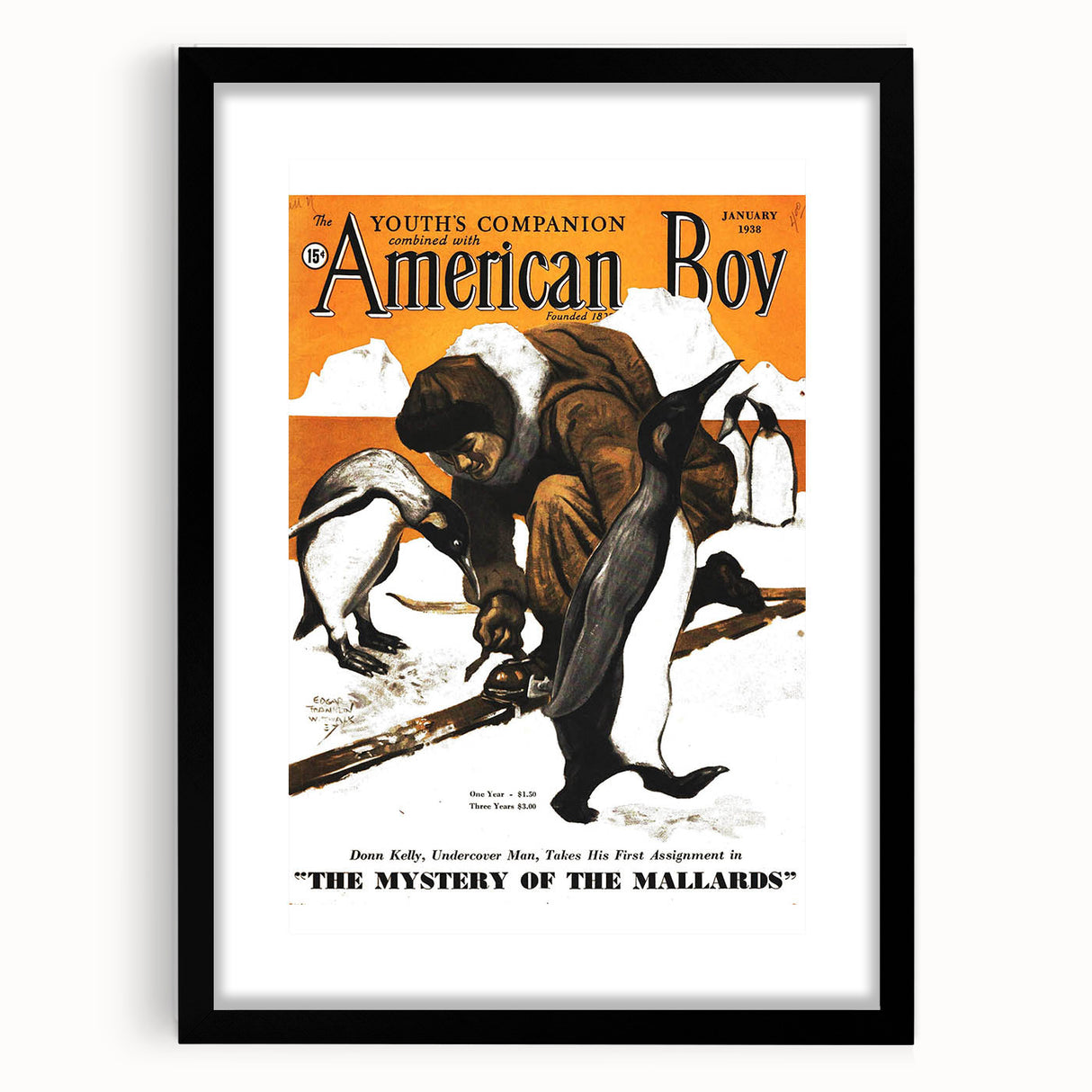 Vintage Magazine Cover Art - American Boy January 1938 Mystery of Mallards