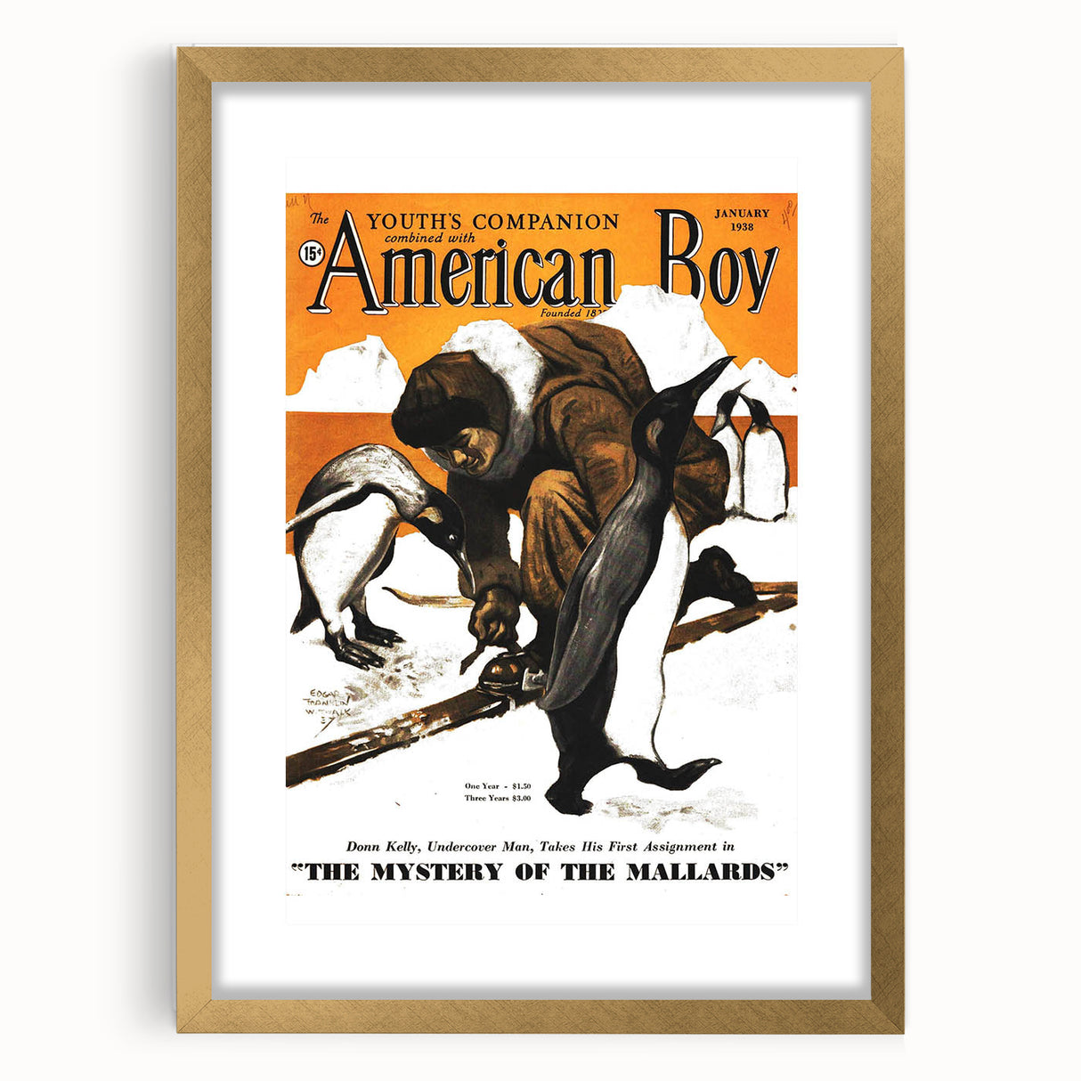 Vintage Magazine Cover Art - American Boy January 1938 Mystery of Mallards