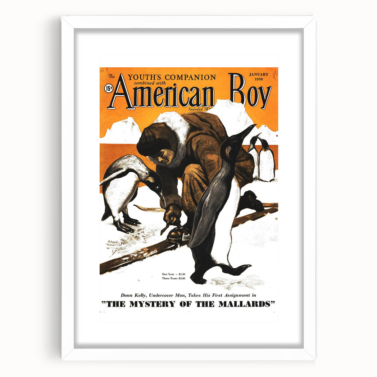 Vintage Magazine Cover Art - American Boy January 1938 Mystery of Mallards