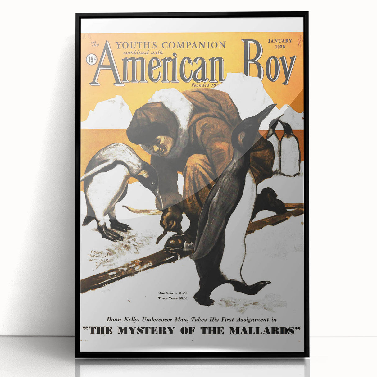 Vintage Magazine Cover Art - American Boy January 1938 Mystery of Mallards