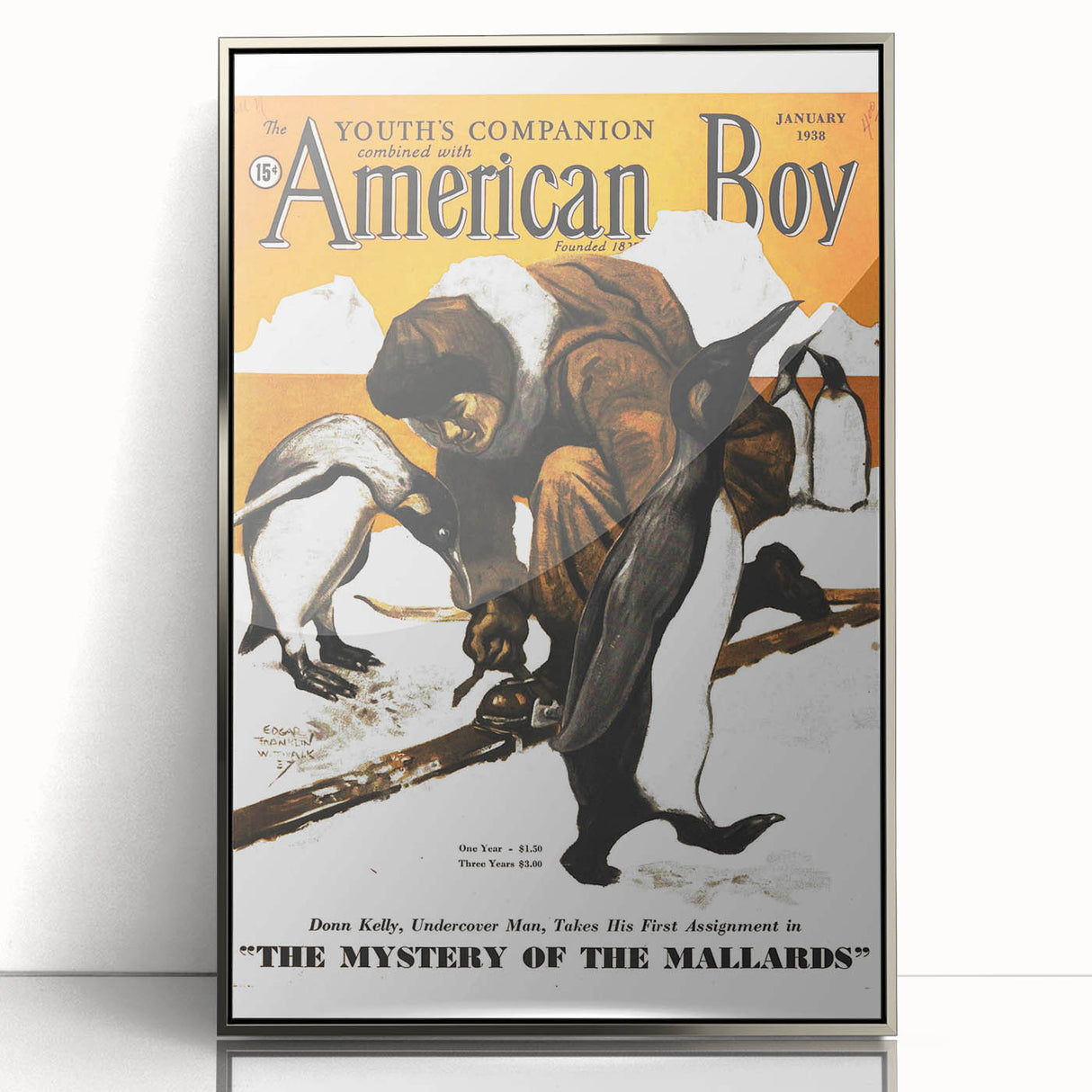 Vintage Magazine Cover Art - American Boy January 1938 Mystery of Mallards