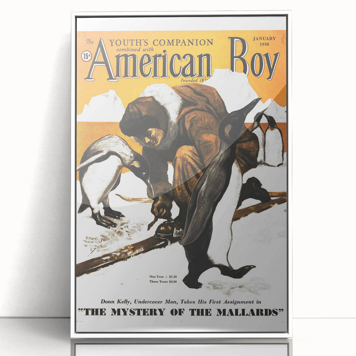 Vintage Magazine Cover Art - American Boy January 1938 Mystery of Mallards