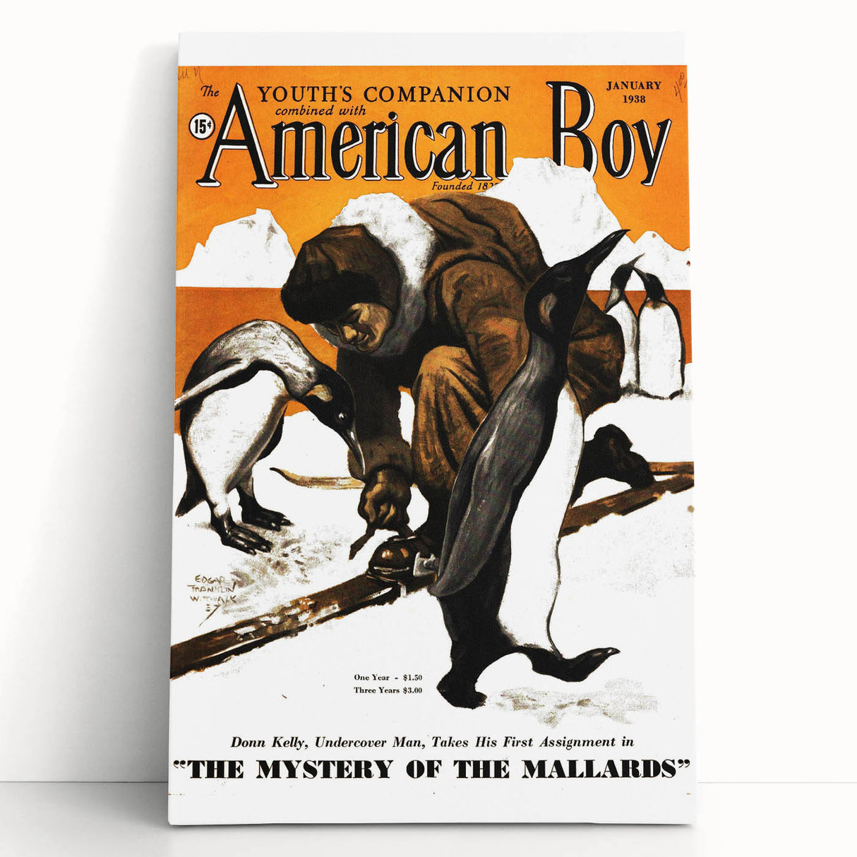 Vintage Magazine Cover Art - American Boy January 1938 Mystery of Mallards