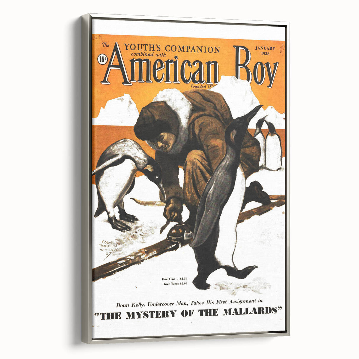 Vintage Magazine Cover Art - American Boy January 1938 Mystery of Mallards