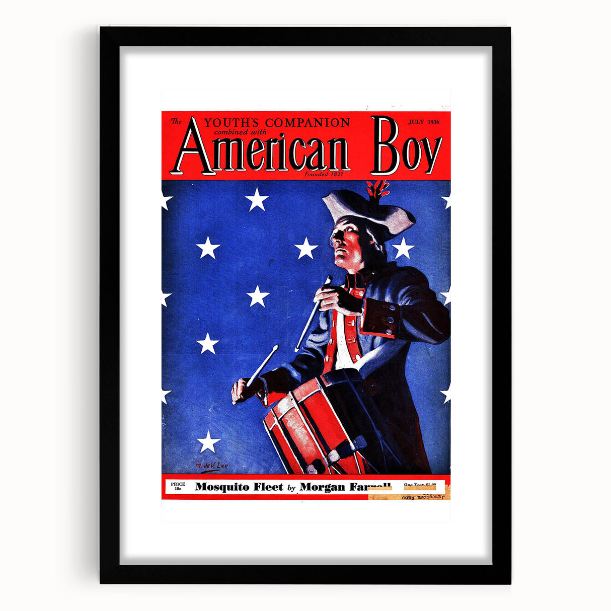 Vintage Magazine Cover Art - American Boy July 1936 Mosquito Fleet