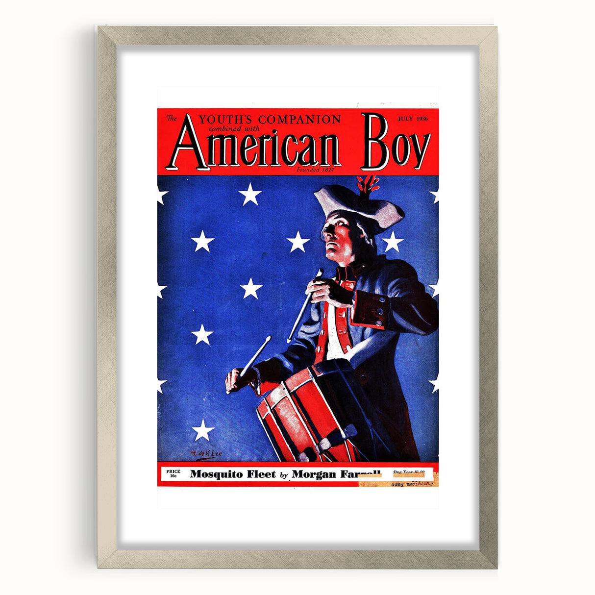 Vintage Magazine Cover Art - American Boy July 1936 Mosquito Fleet