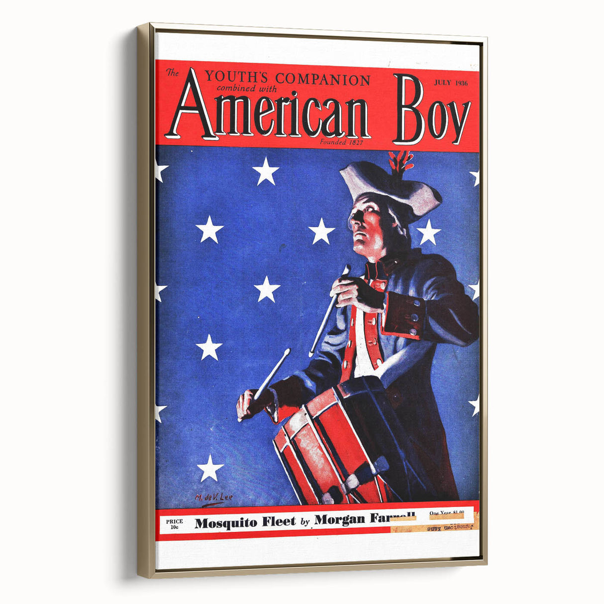 Vintage Magazine Cover Art - American Boy July 1936 Mosquito Fleet