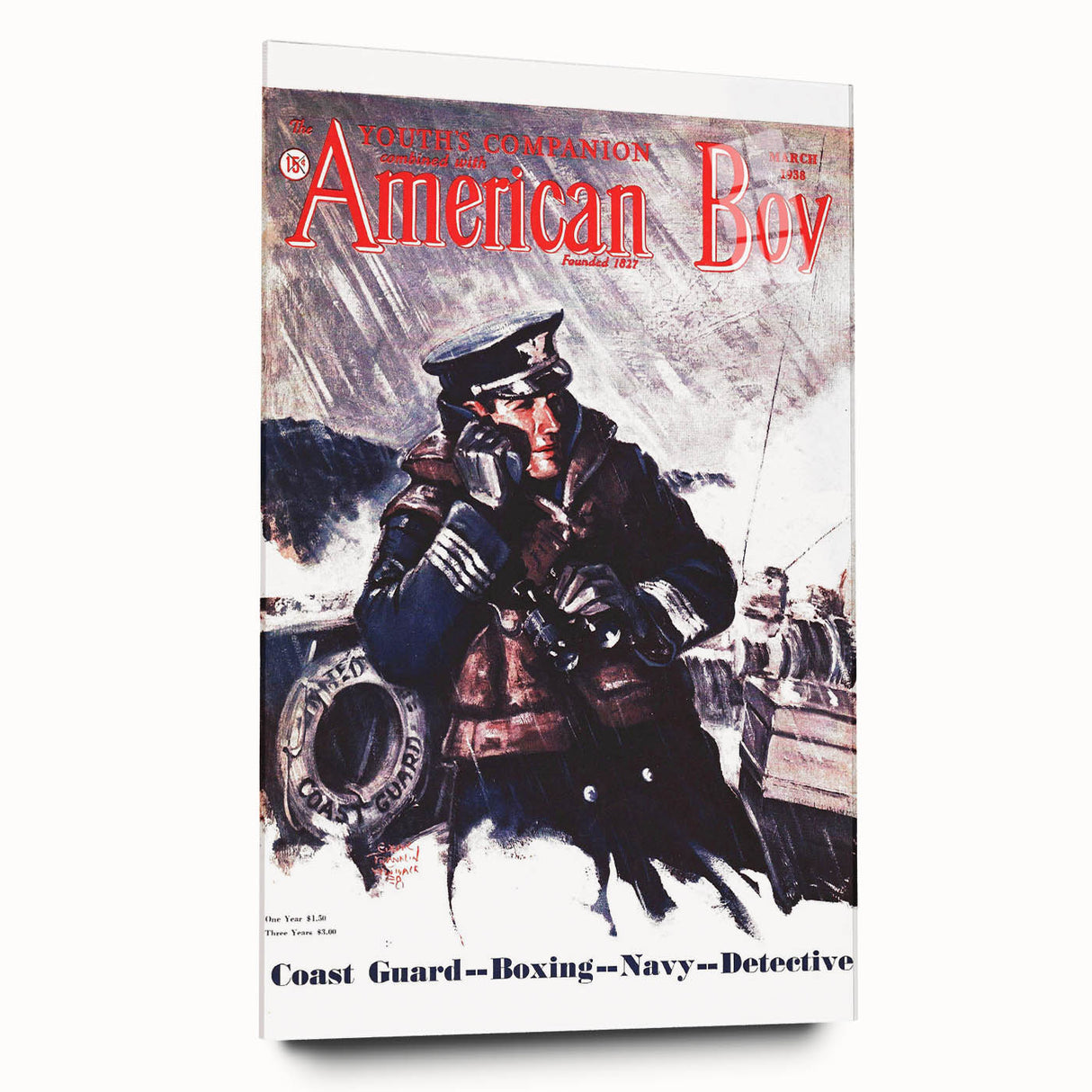 Vintage Magazine Cover Art - American Boy March 1938 Coast Guard