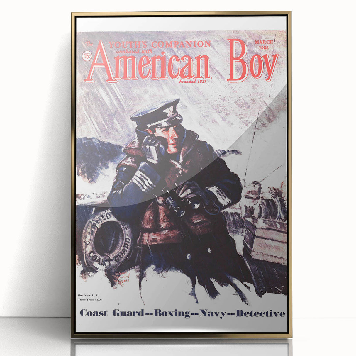 Vintage Magazine Cover Art - American Boy March 1938 Coast Guard