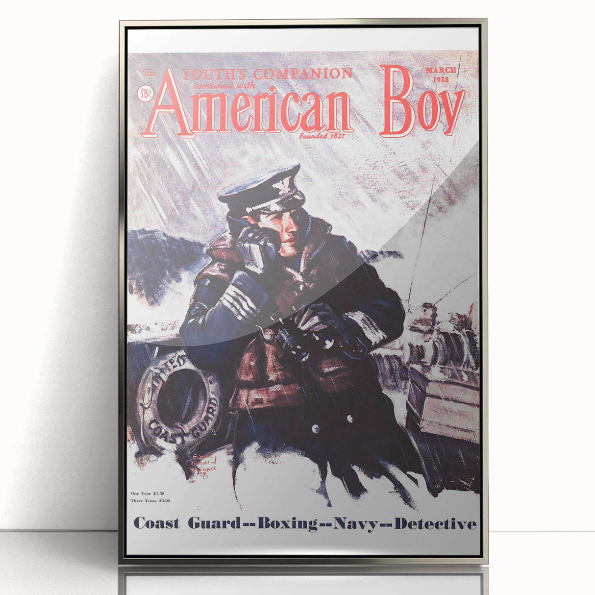 Vintage Magazine Cover Art - American Boy March 1938 Coast Guard