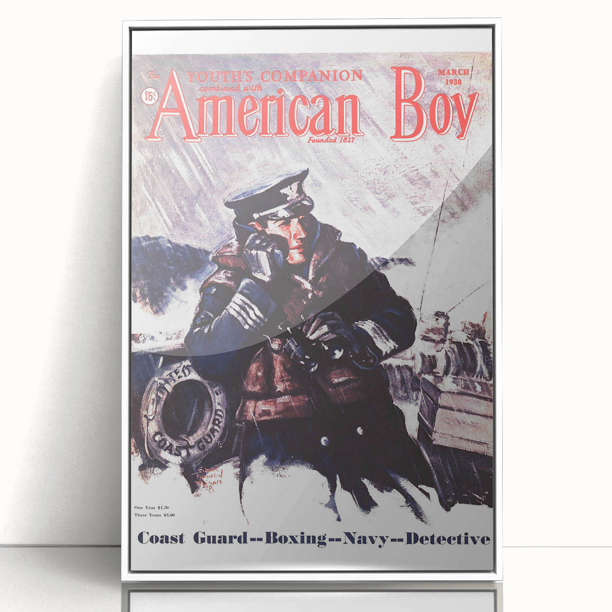 Vintage Magazine Cover Art - American Boy March 1938 Coast Guard