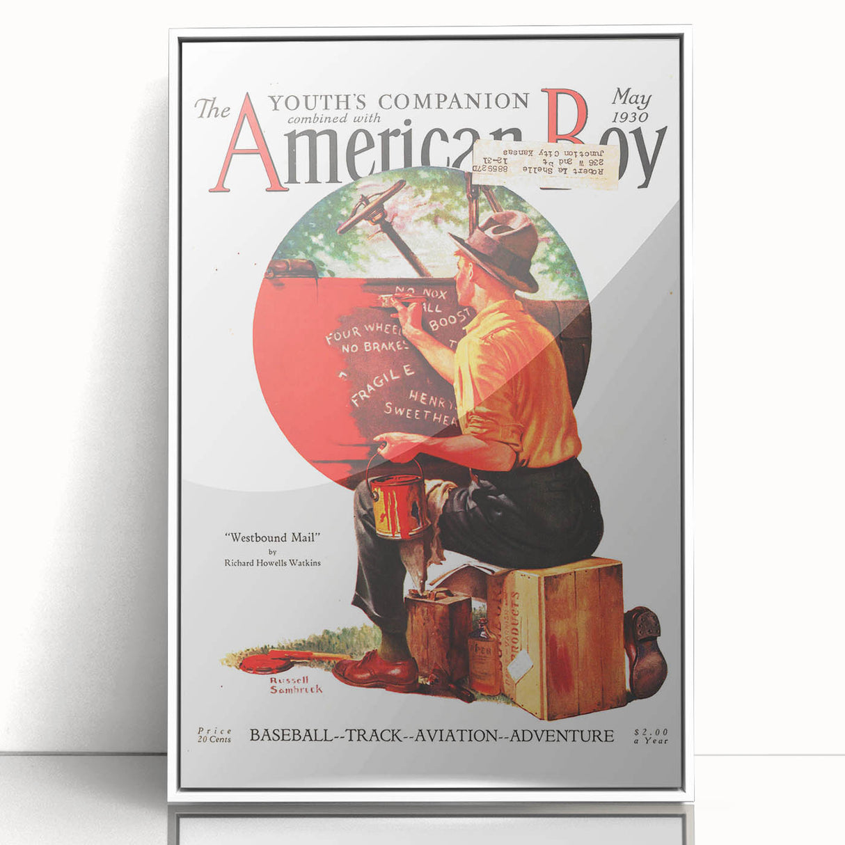 Vintage Magazine Cover Art - American Boy May 1930 Westbound Mail