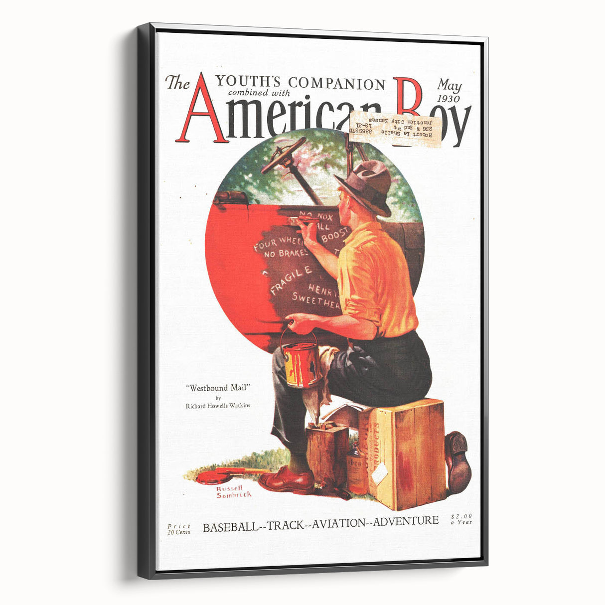 Vintage Magazine Cover Art - American Boy May 1930 Westbound Mail