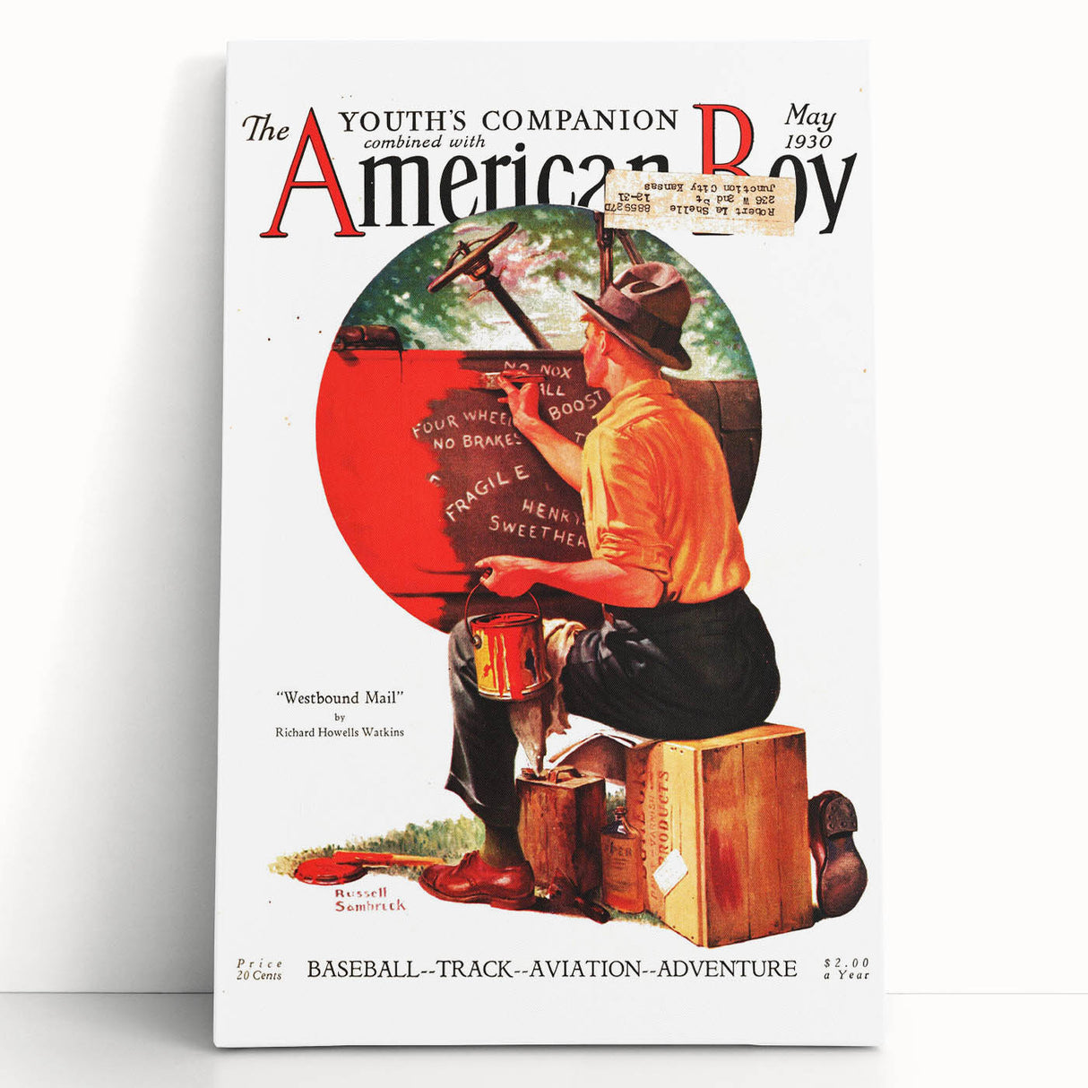 Vintage Magazine Cover Art - American Boy May 1930 Westbound Mail