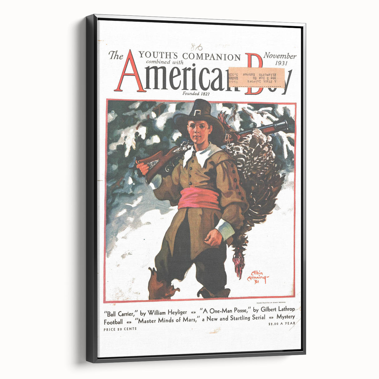 Vintage Magazine Cover Art - American Boy November 1931 Ball Carrier