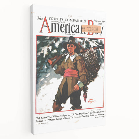 Vintage Magazine Cover Art - American Boy November 1931 Ball Carrier