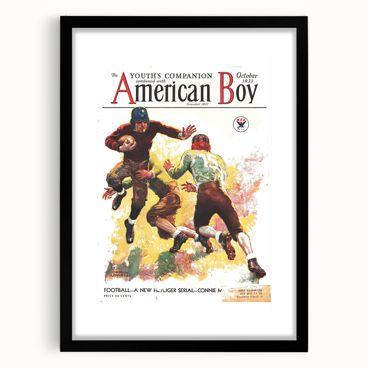 Vintage Magazine Cover Art - American Boy October 1933 Football
