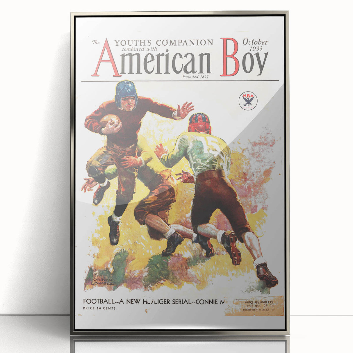 Vintage Magazine Cover Art - American Boy October 1933 Football