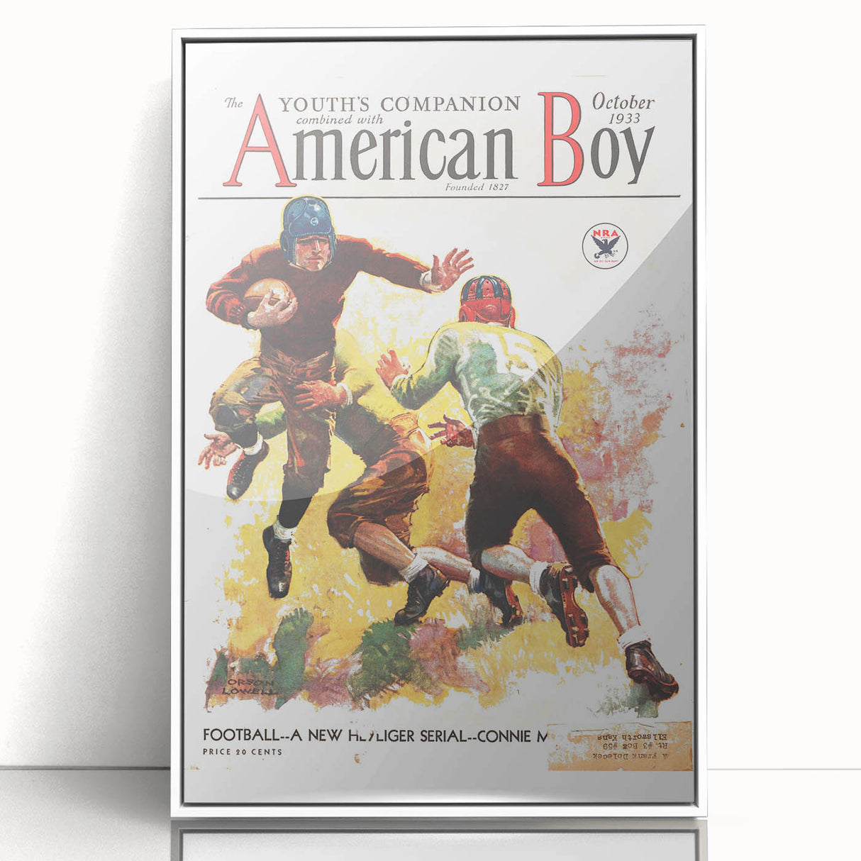 Vintage Magazine Cover Art - American Boy October 1933 Football