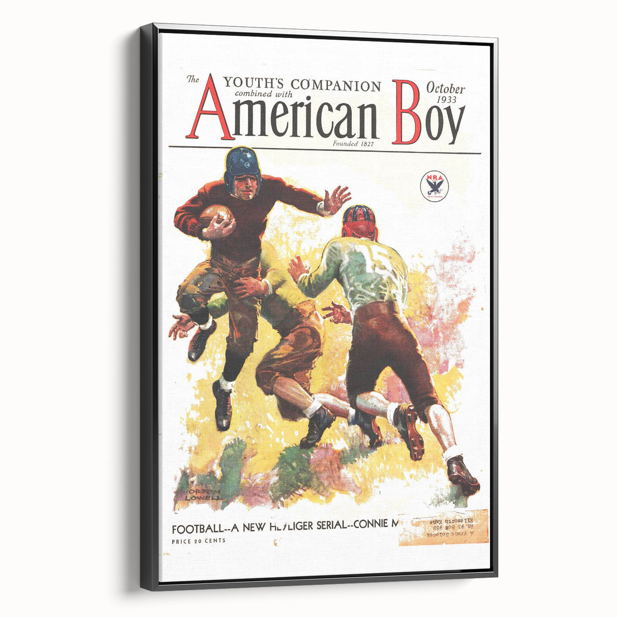 Vintage Magazine Cover Art - American Boy October 1933 Football