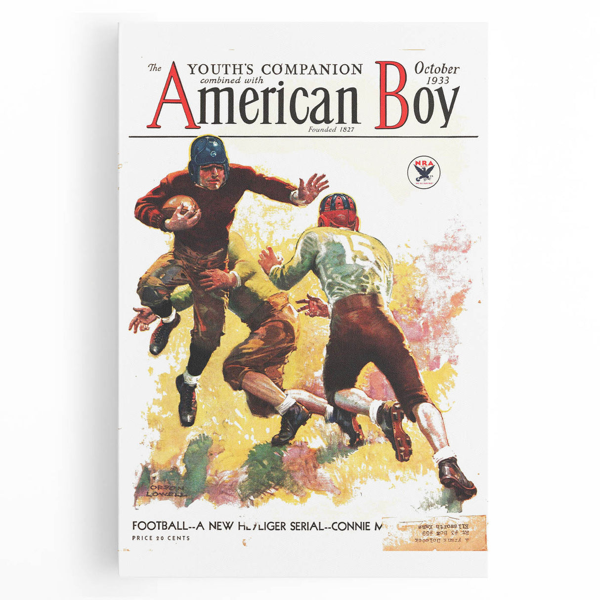 Vintage Magazine Cover Art - American Boy October 1933 Football